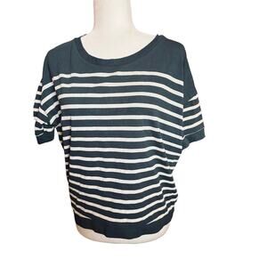 Sundry Navy & White Striped Short Sleeve Top, Size Small, NWT, Women's